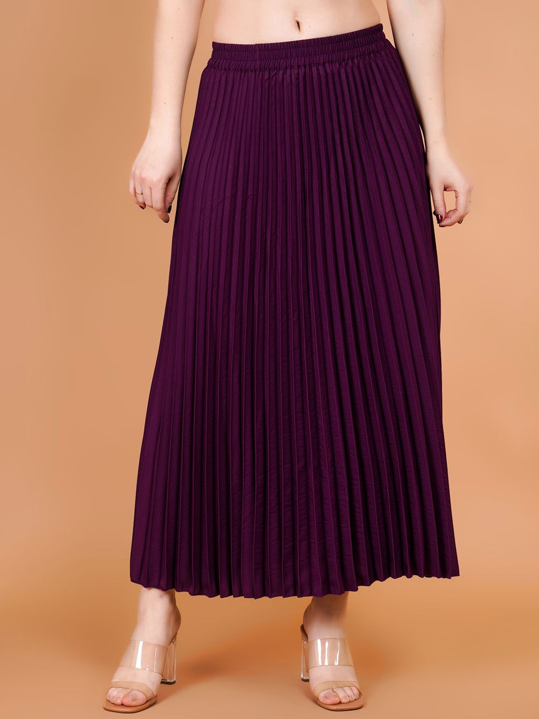 

Zionity Accordion Pleated Maxi Skirt, Purple