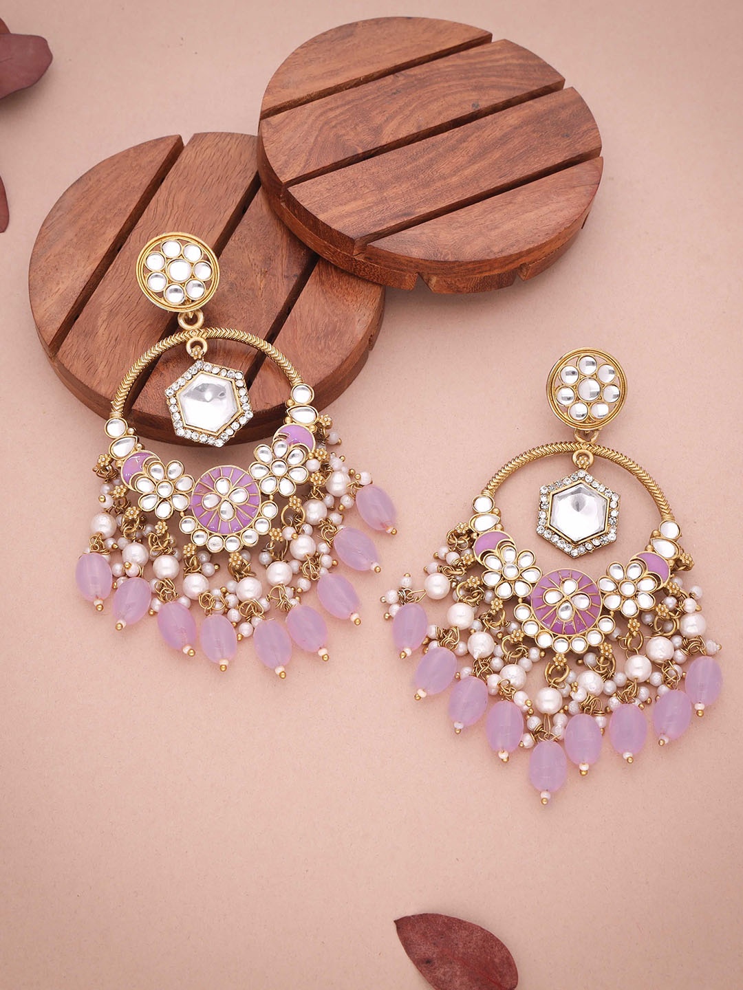 

Anouk Gold Plated Artificial Beads Contemporary Jhumkas