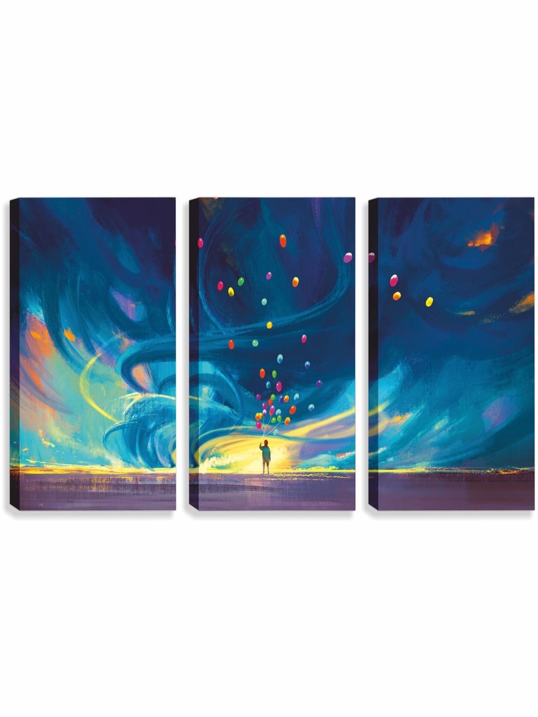 

CVANU Blue &Yellow 3Pcs Canvas Wall Paintings