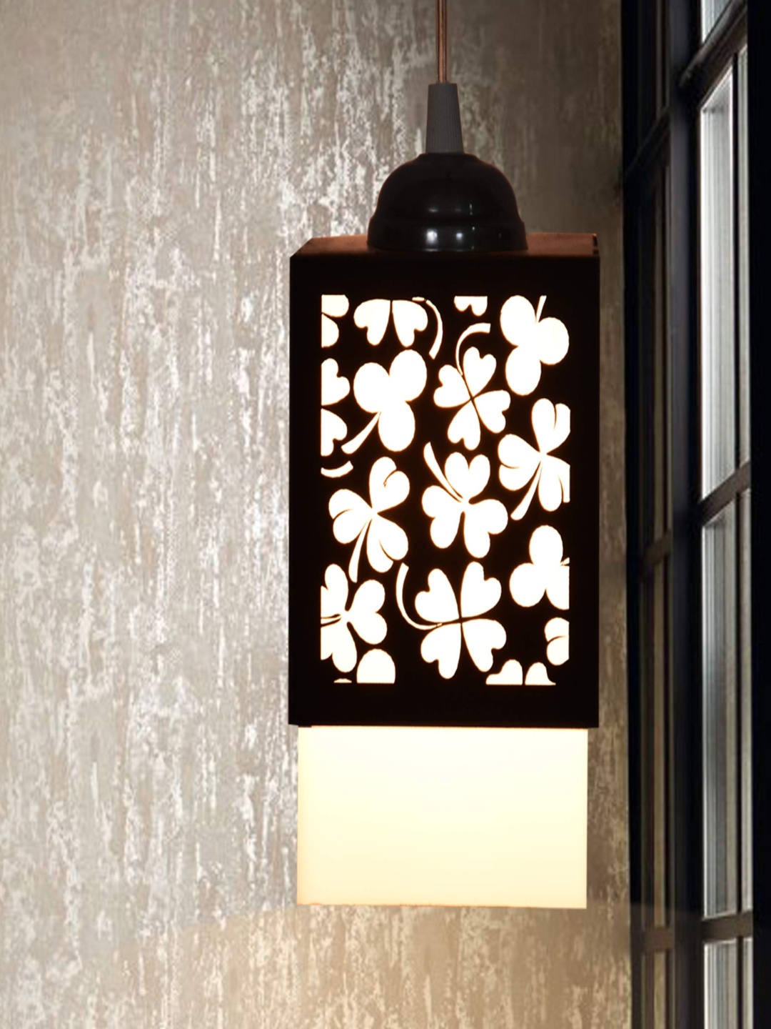 

Gojeeva Black and White Wooden Textured Contemporary Square Shaped Wall Lamp