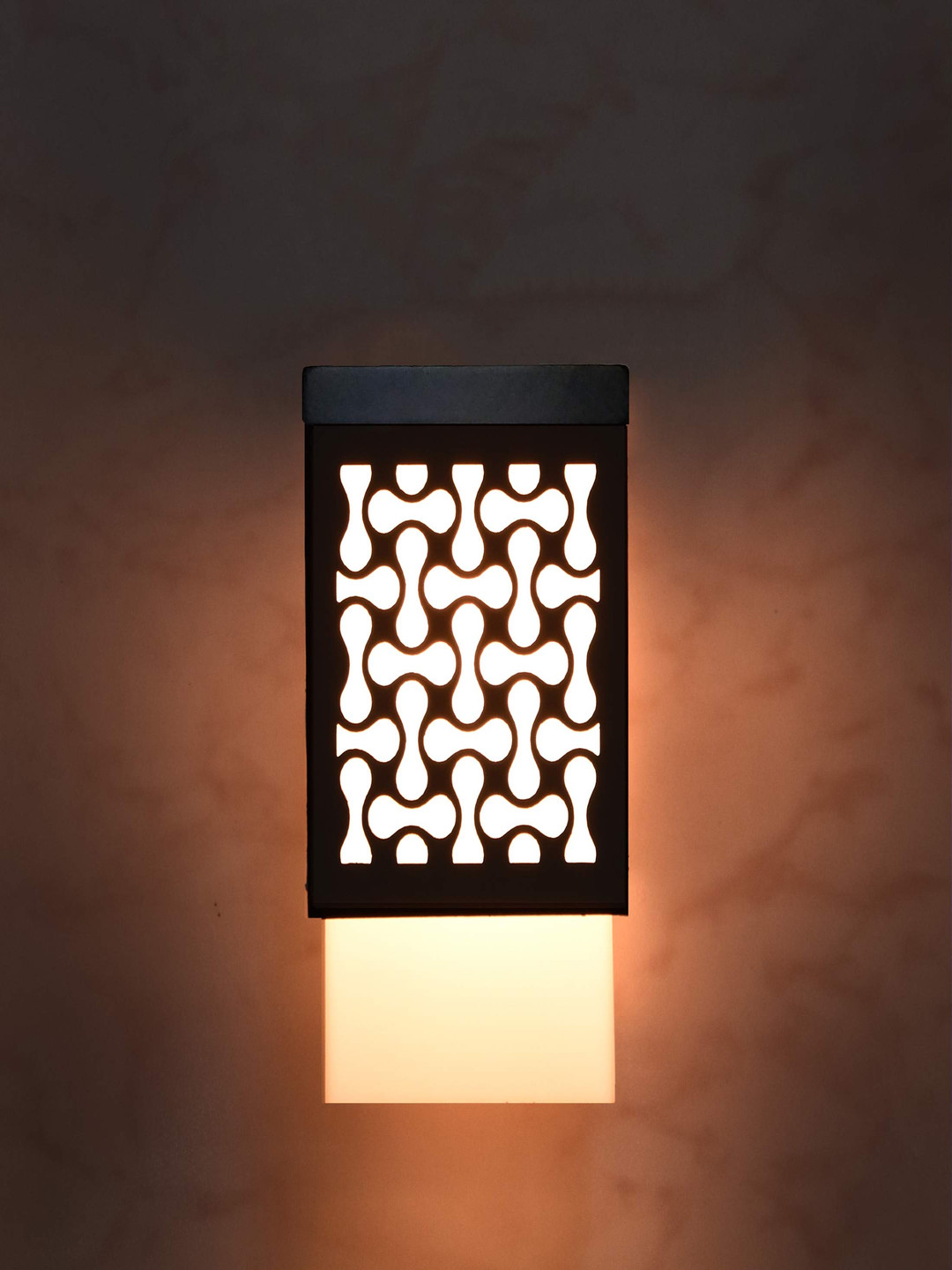 

Gojeeva Black and White Wooden Textured Contemporary Square Shaped Wall Lamp