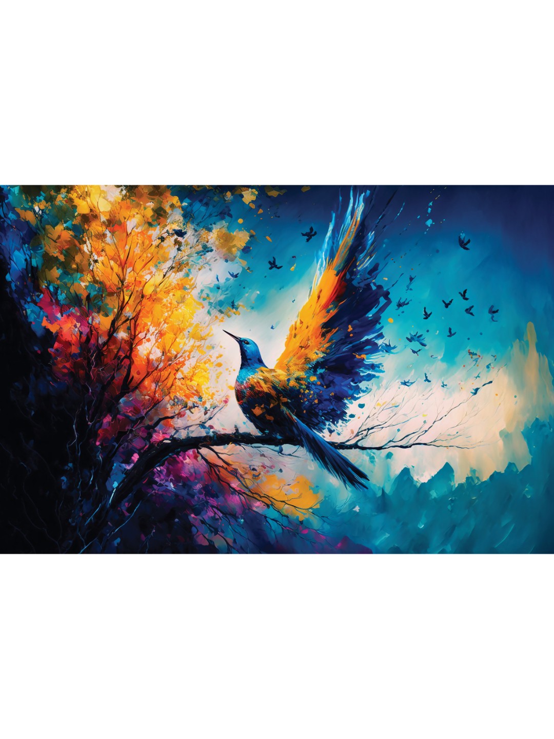

CVANU Blue and Orange Canvas Wall Paintings
