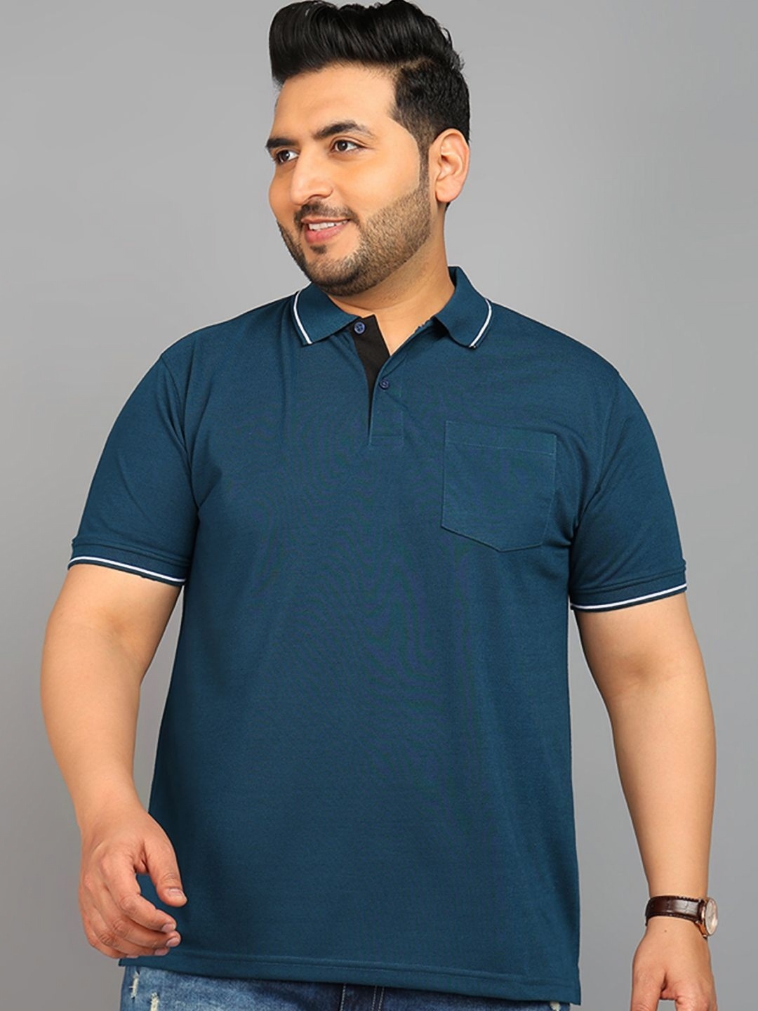 

XFOX Men Polo Collar T-shirt, Blue