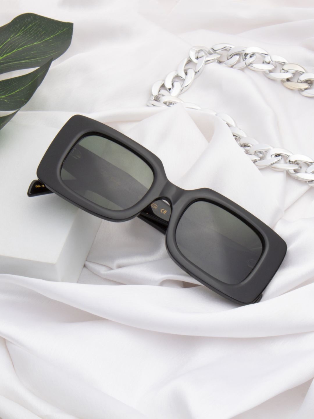 

Ted Smith Premium Acetate Unisex Square Sunglasses with Polarised Lens, Green