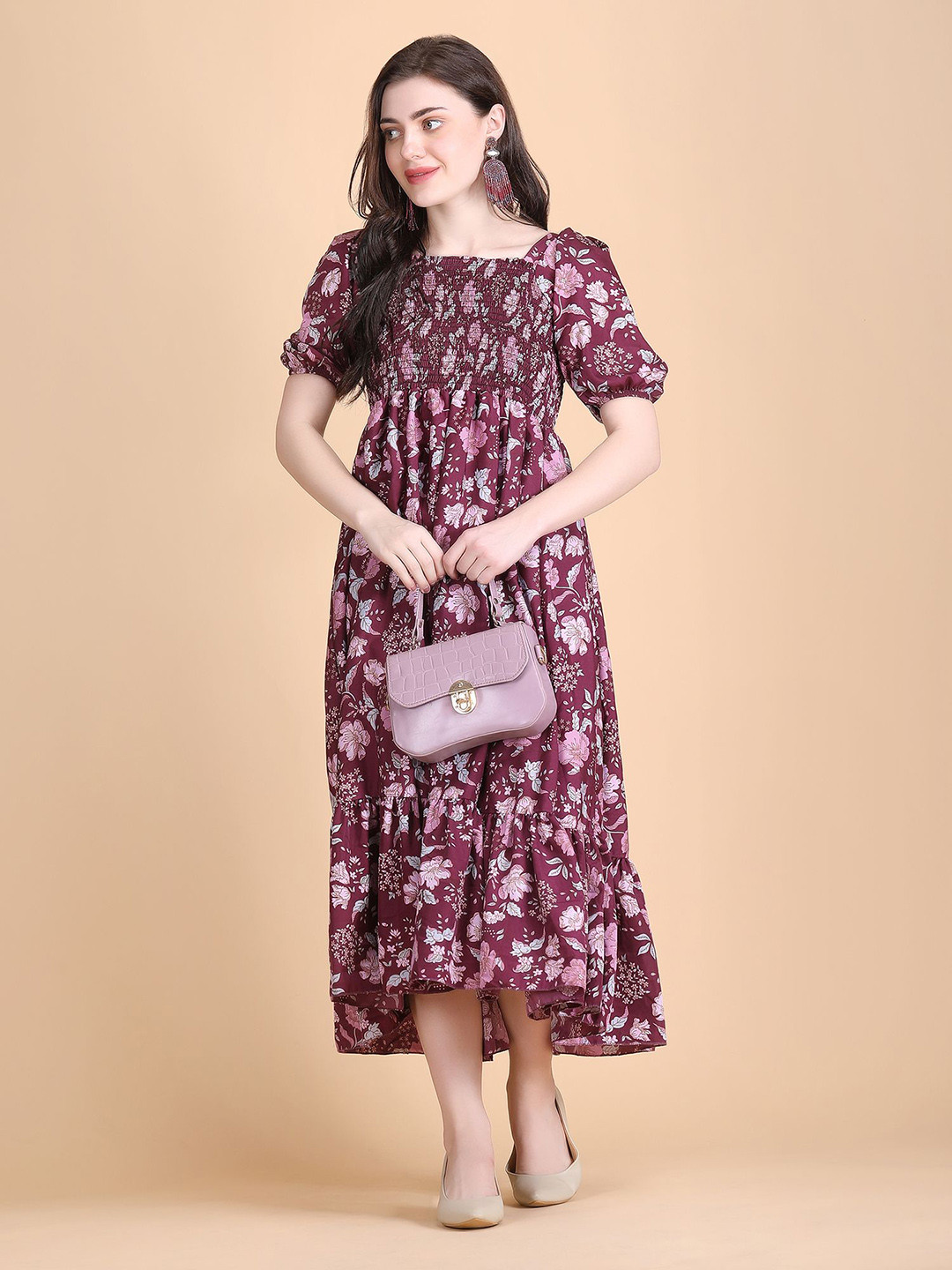 

Moda Rapido Crepe Fit & Flare Dress, Purple