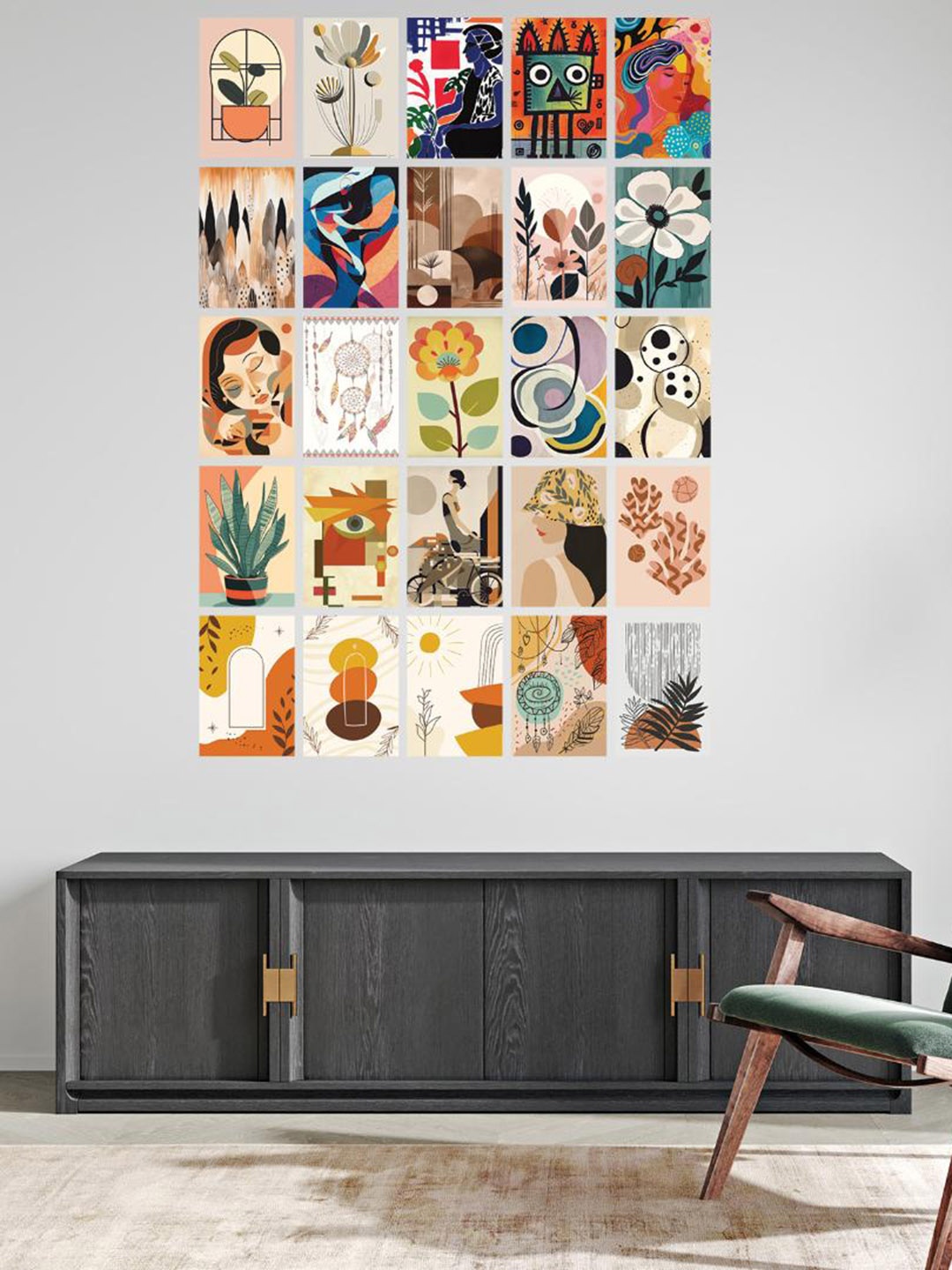

CVANU Multicoloured 25 Pieces Paper Wall Art, Multi