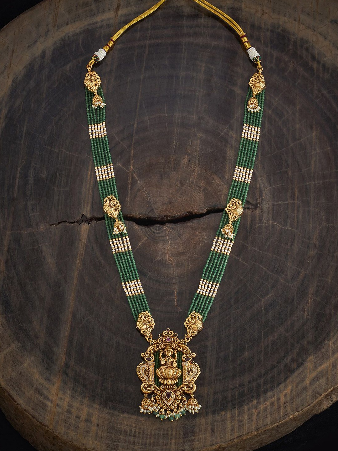 

Kushal's Fashion Jewellery Gold-Plated Ruby Antique Necklace
