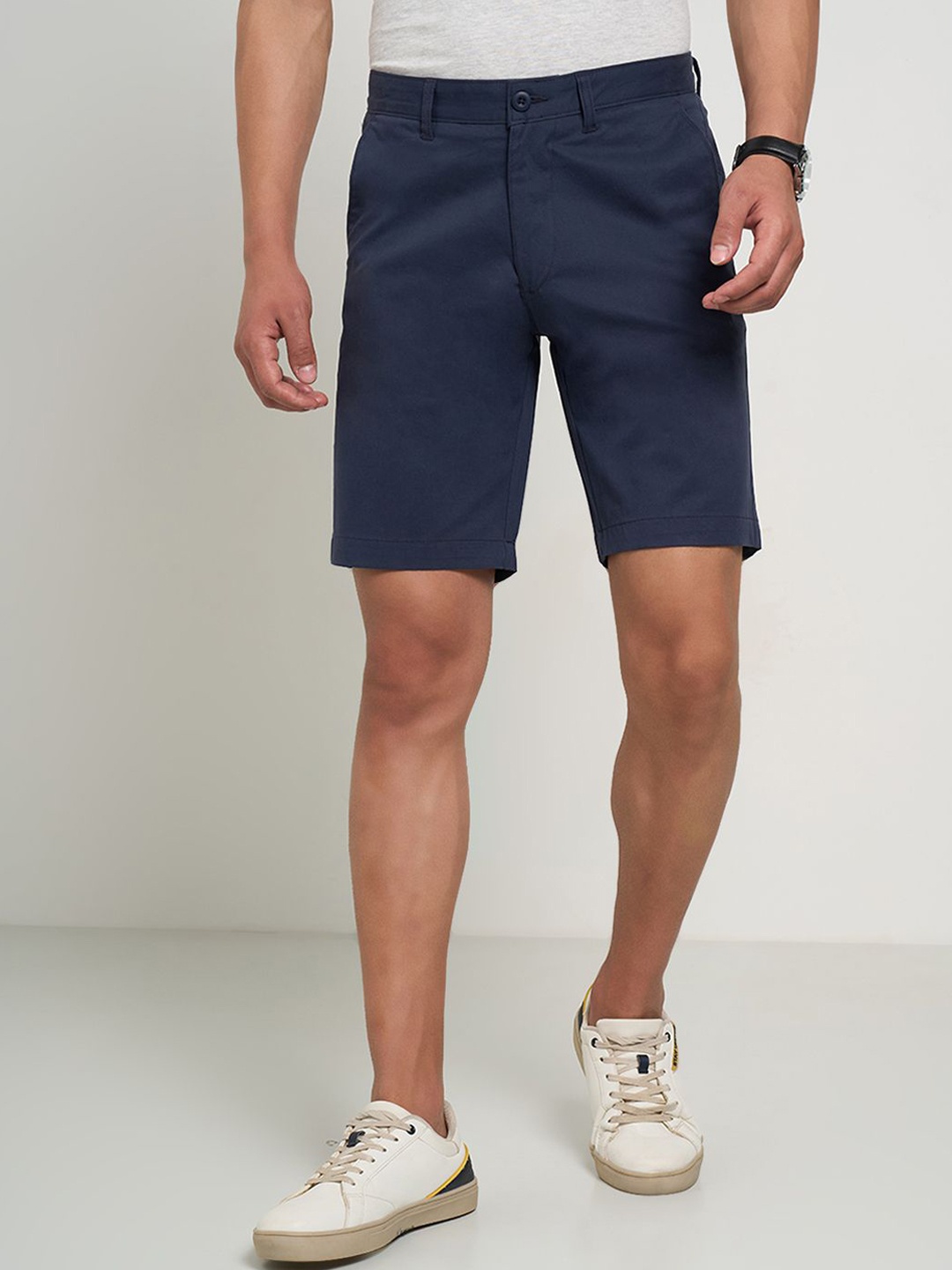 

Peregrine by Pantaloons Men Slim Fit Outdoor Chino Shorts, Navy blue