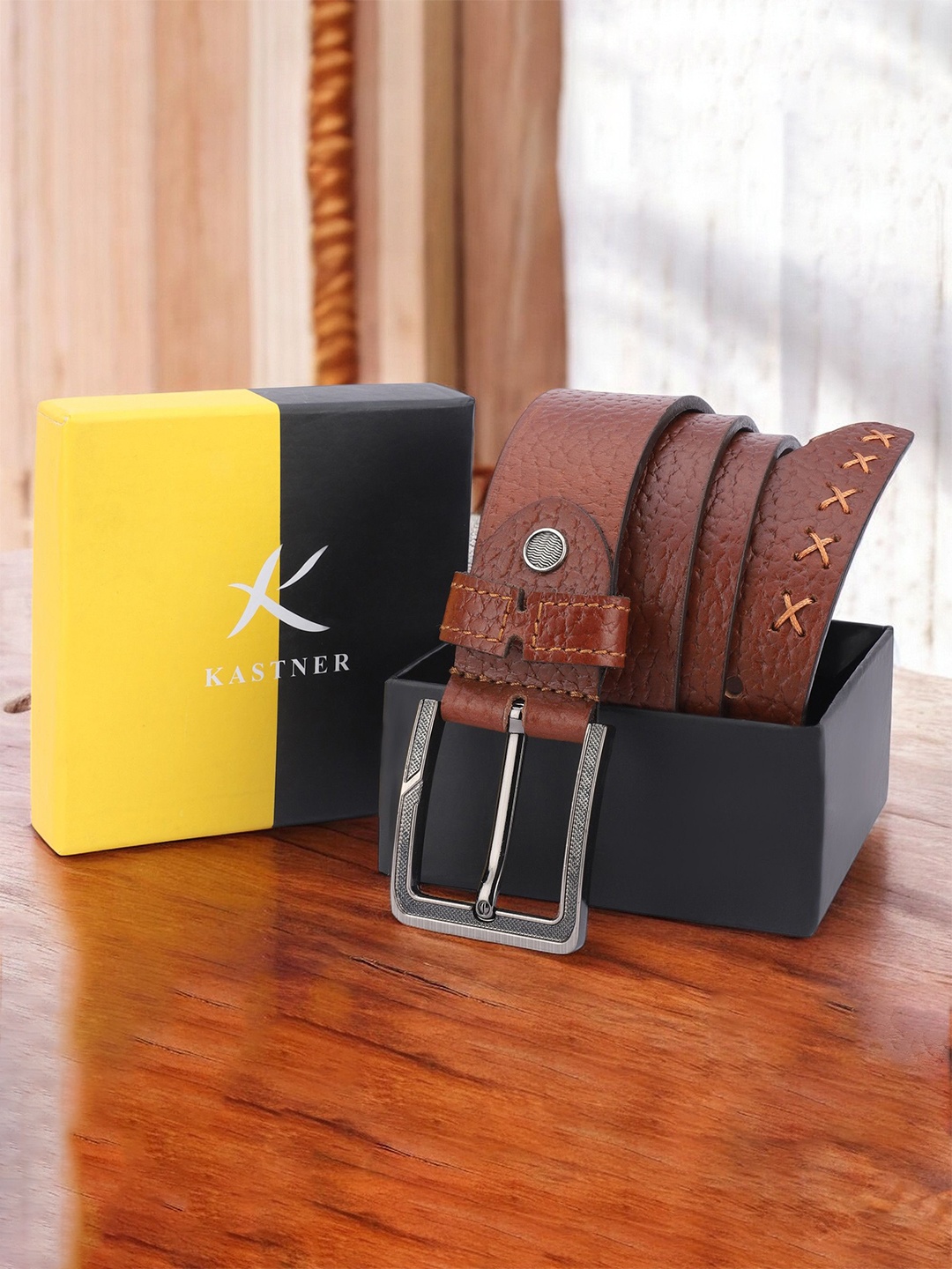 

Kastner Men Leather Formal Belt, Tan