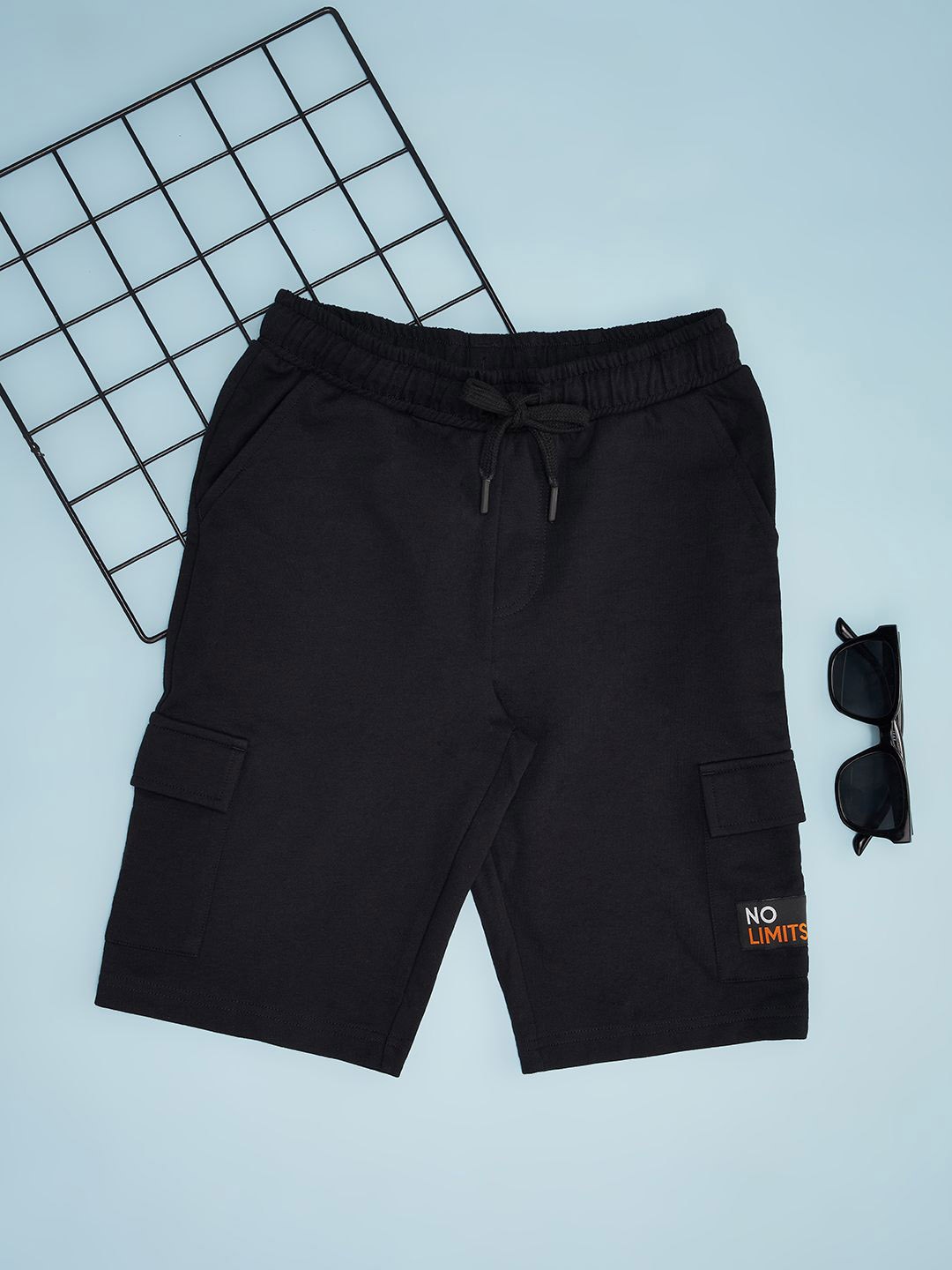 

Pantaloons Junior Boys Cargo Shorts, Black