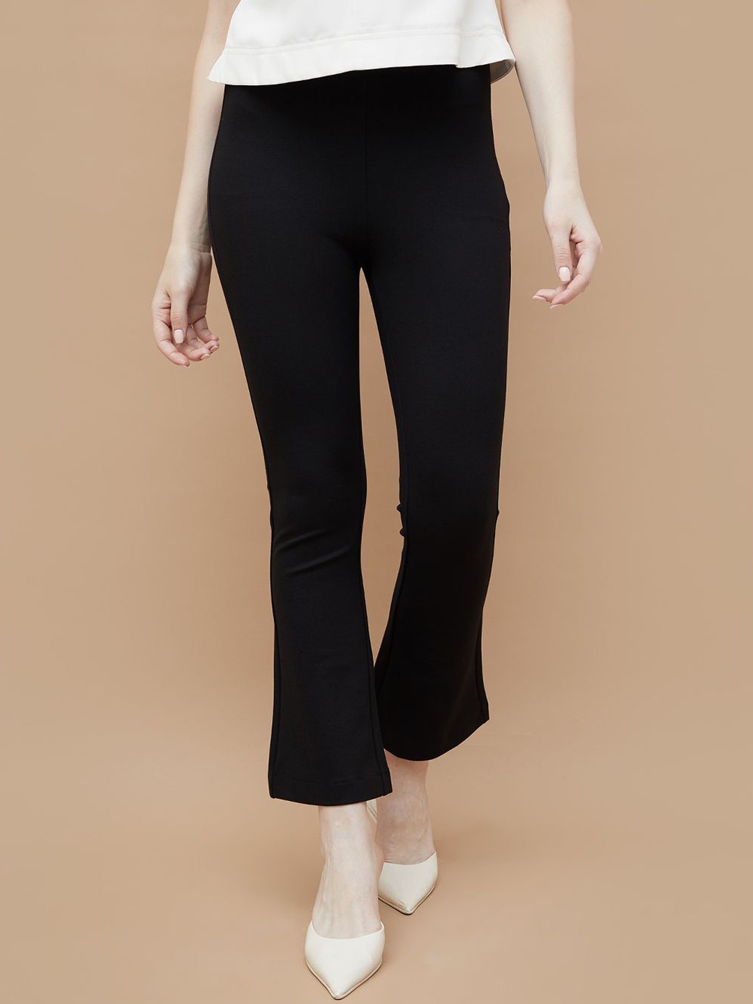 

CODE by Lifestyle Women High-Rise Bootcut Trousers, Black