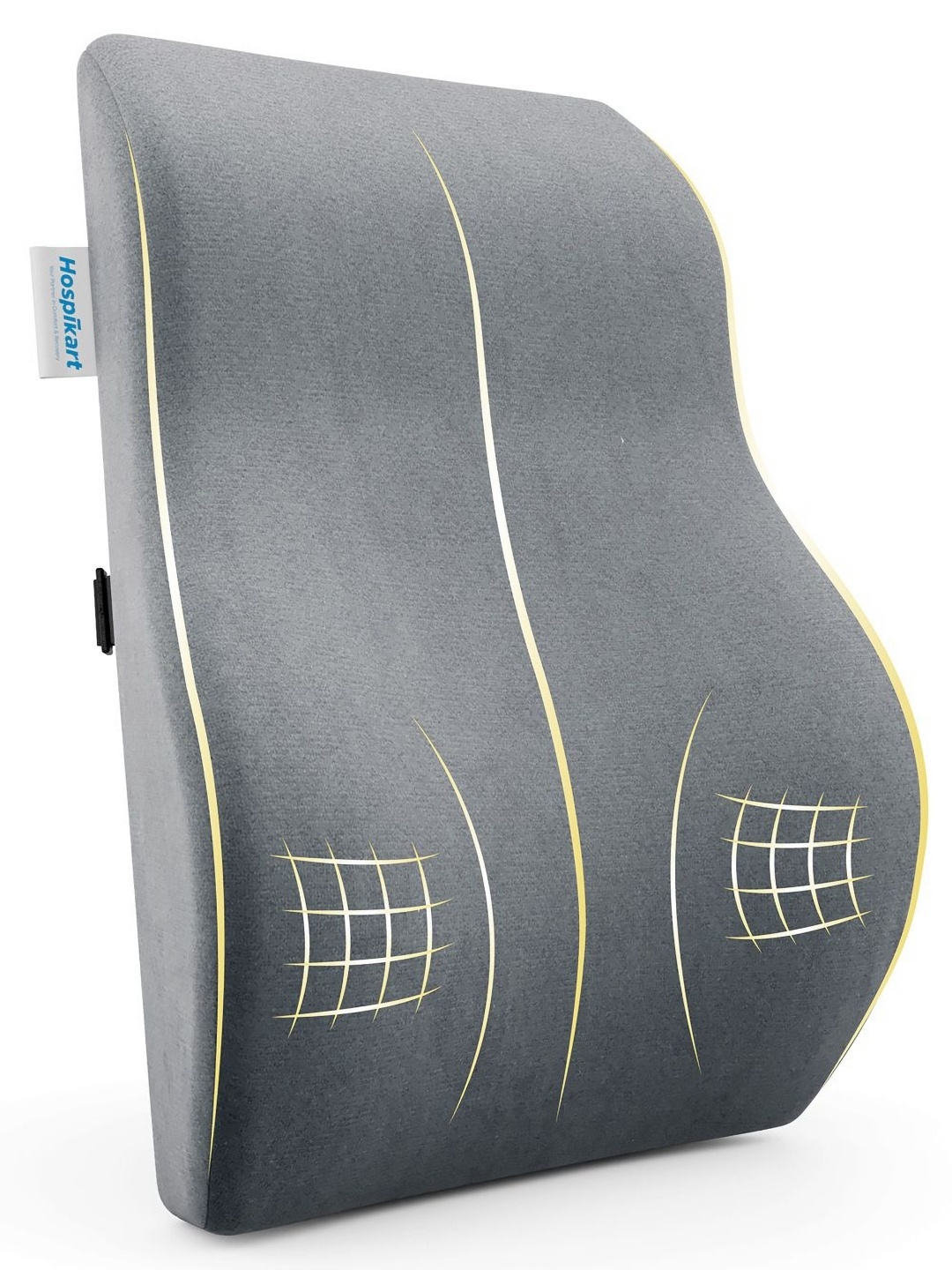 

HOSPIKART Grey Rectangle Shaped Memory Foam Backrest Cushion