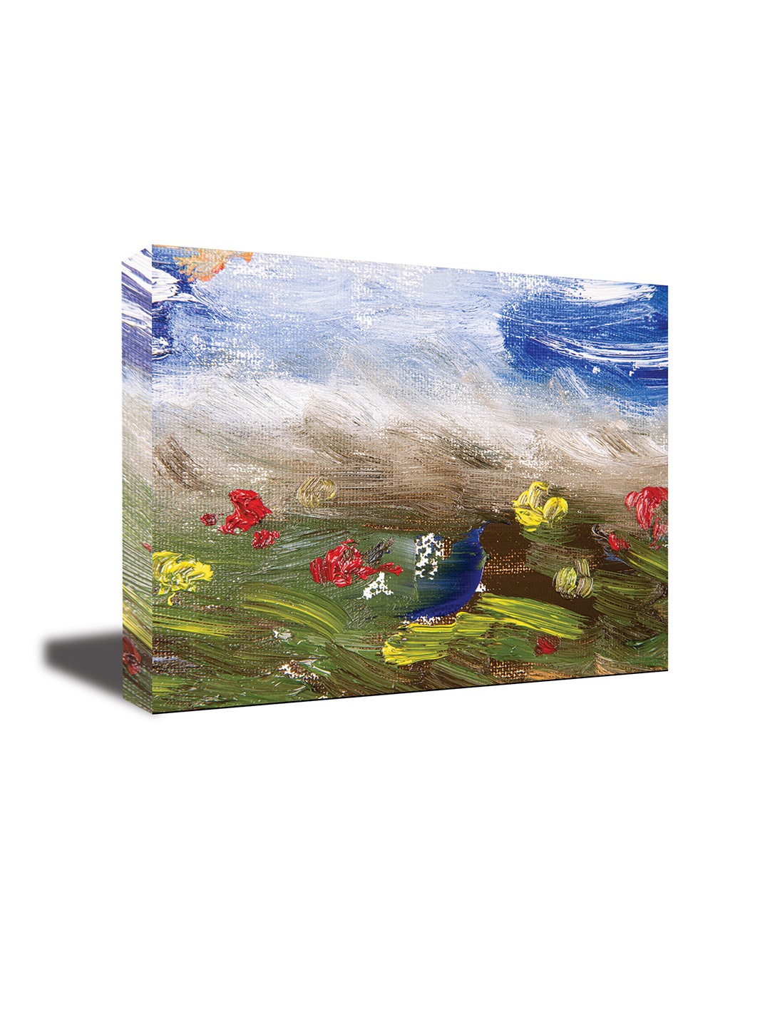 

CVANU Green & Blue Canvas Abstract Painting Wall Art
