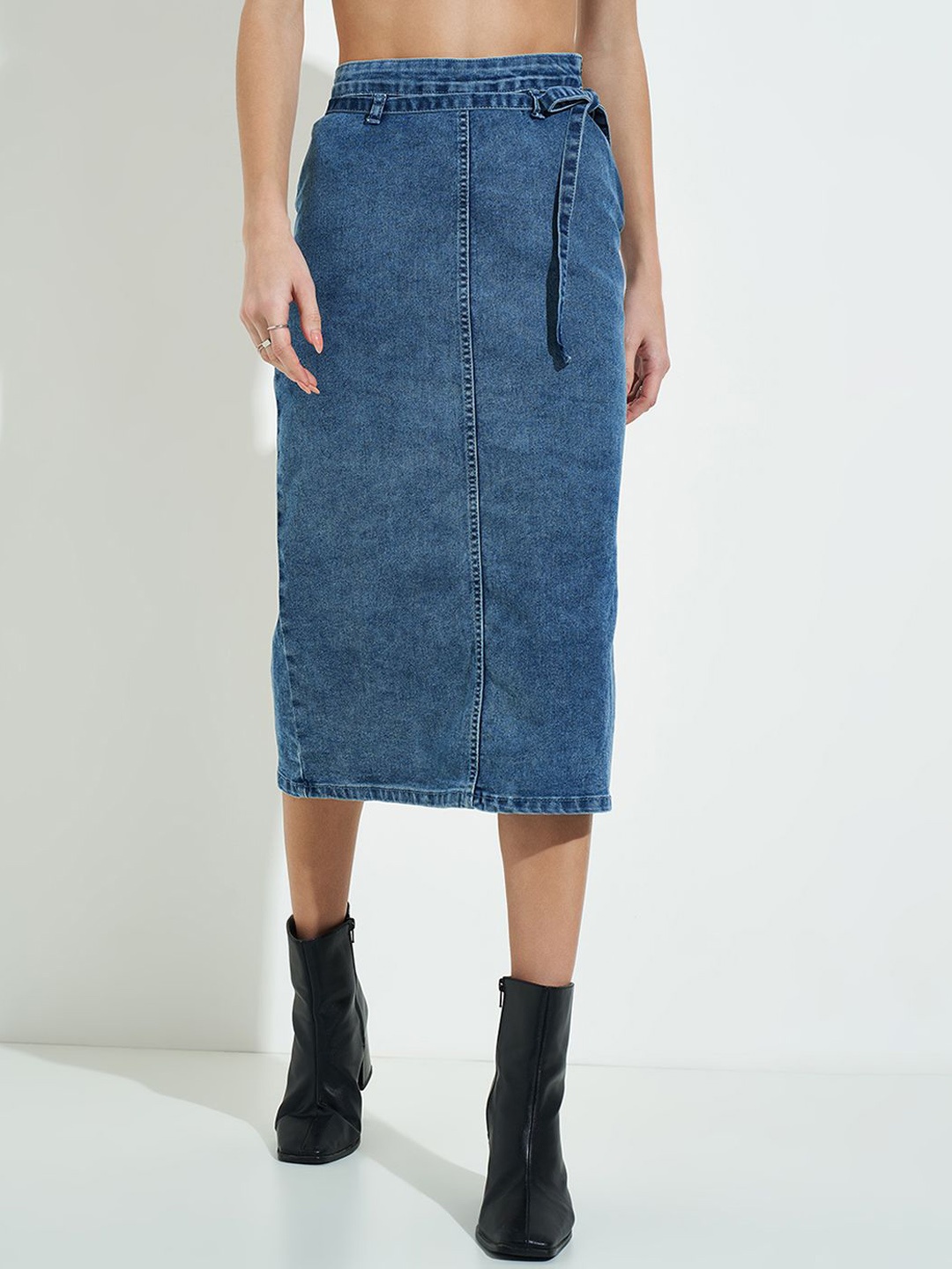 

SF JEANS by Pantaloons Straight Midi Skirt, Blue