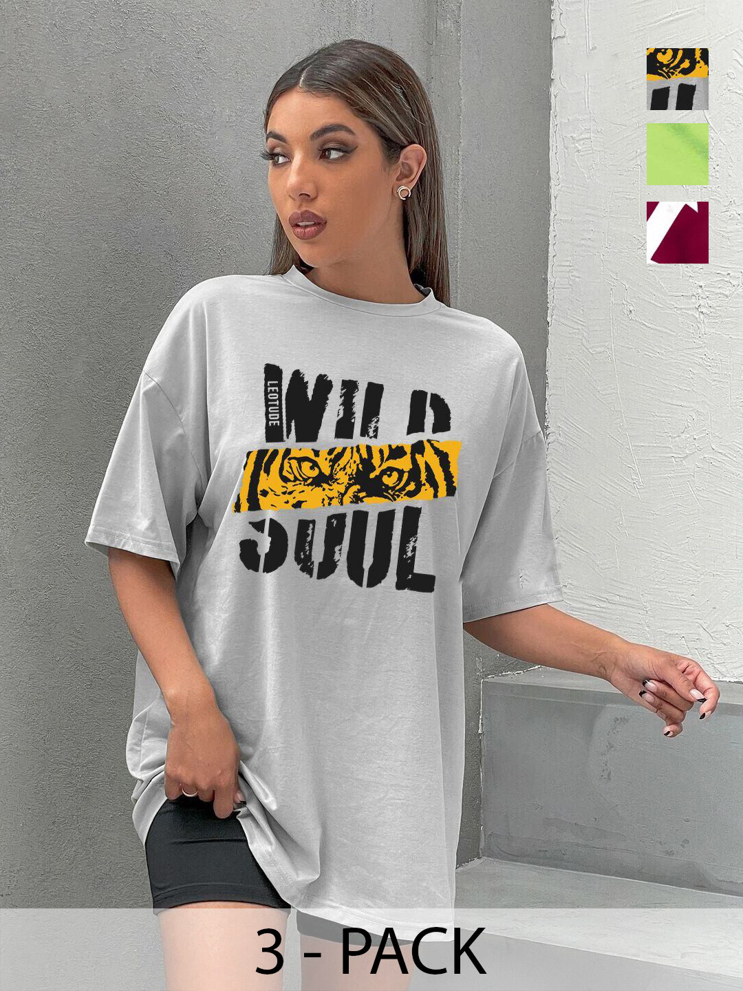 

Leotude Women 3 Printed T-shirt, Multi