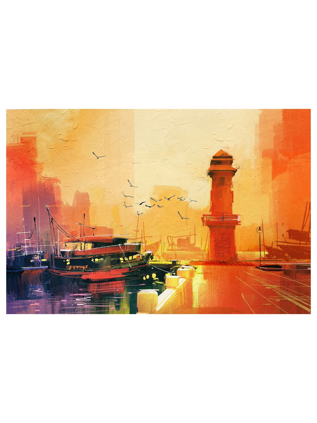 

CVANU Black & Orange Canvas Painting Wall Art