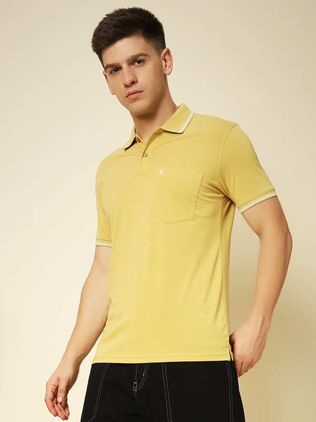 

UNIBERRY Men Polo Collar T-shirt, Yellow