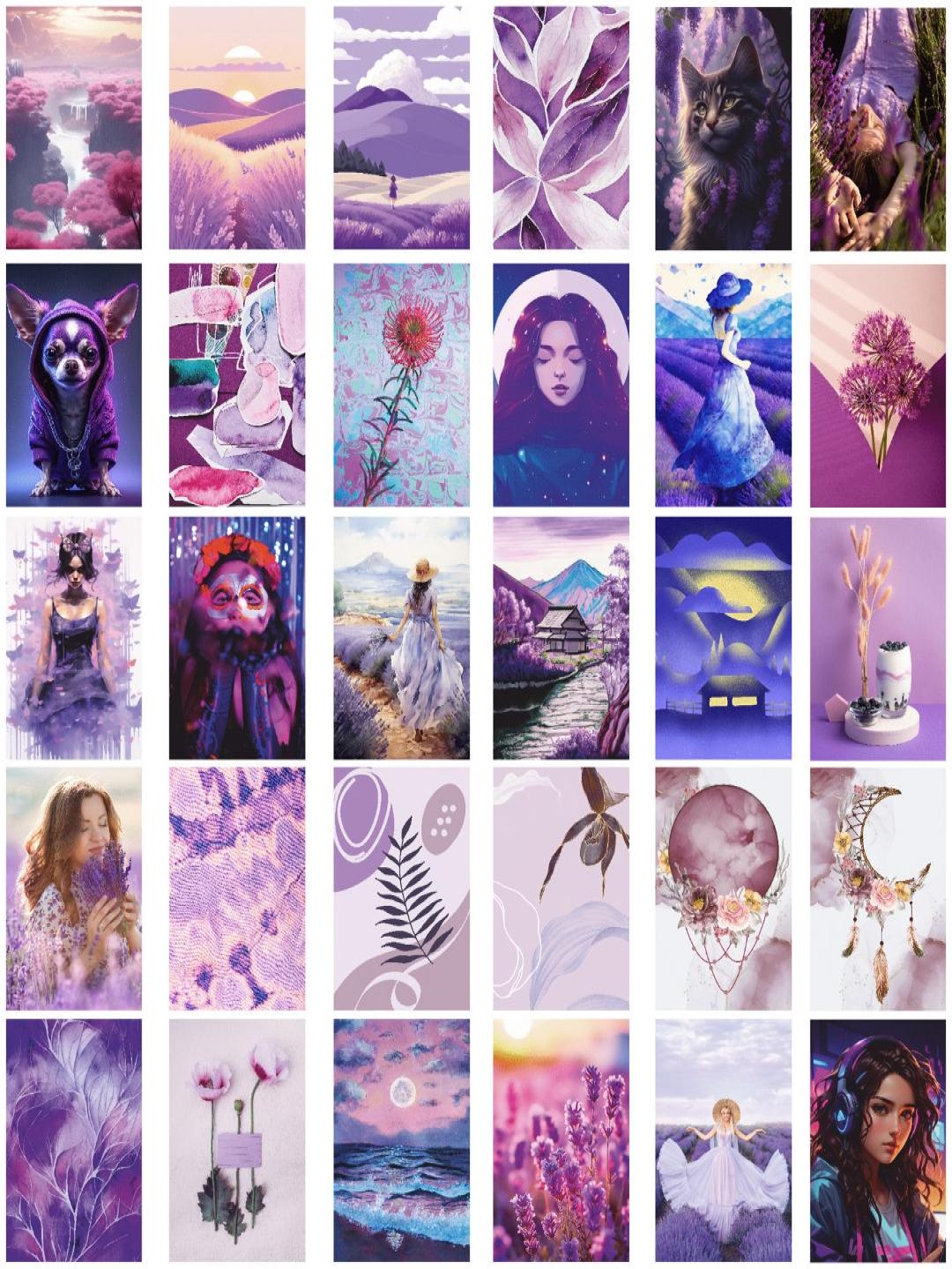

CVANU Blue & Purple 30 Pieces Bohemian Paper Wall Core