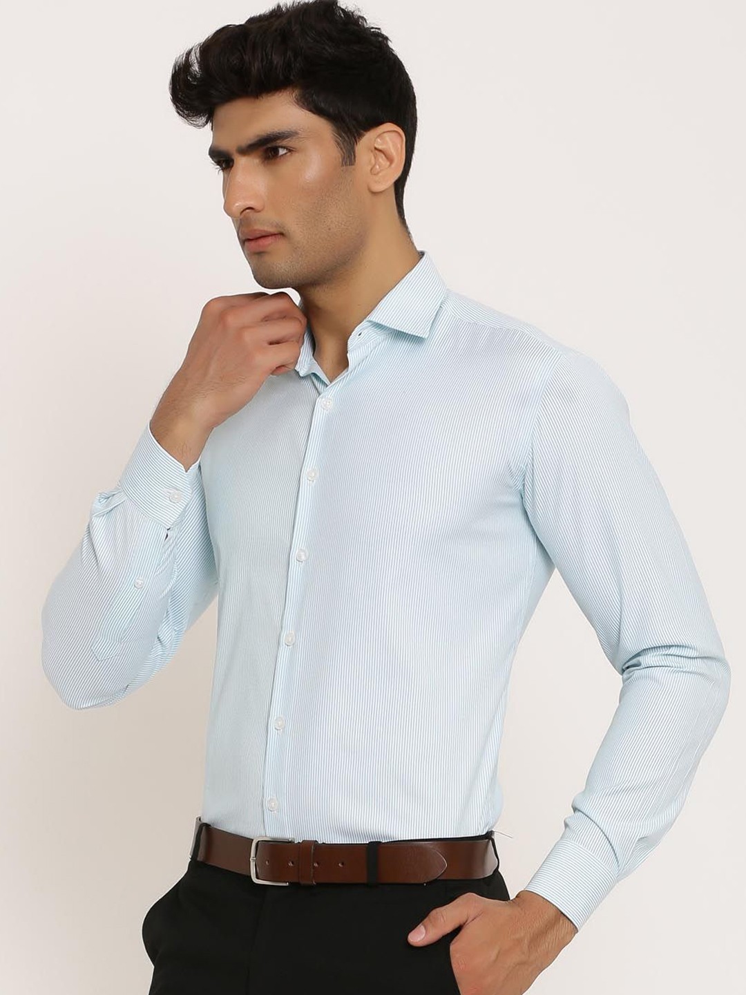 

Tistabene Men Multi Stripes Opaque Striped Casual Shirt, Blue