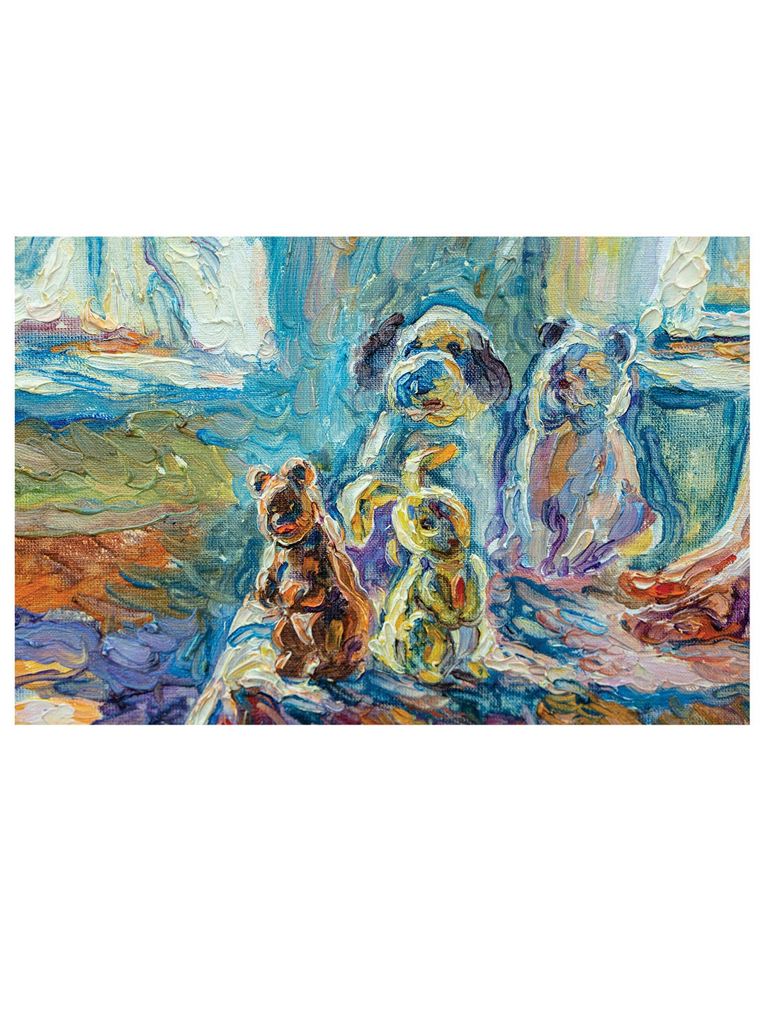 

CVANU Blue & Brown Canvas Paintings Wall Art