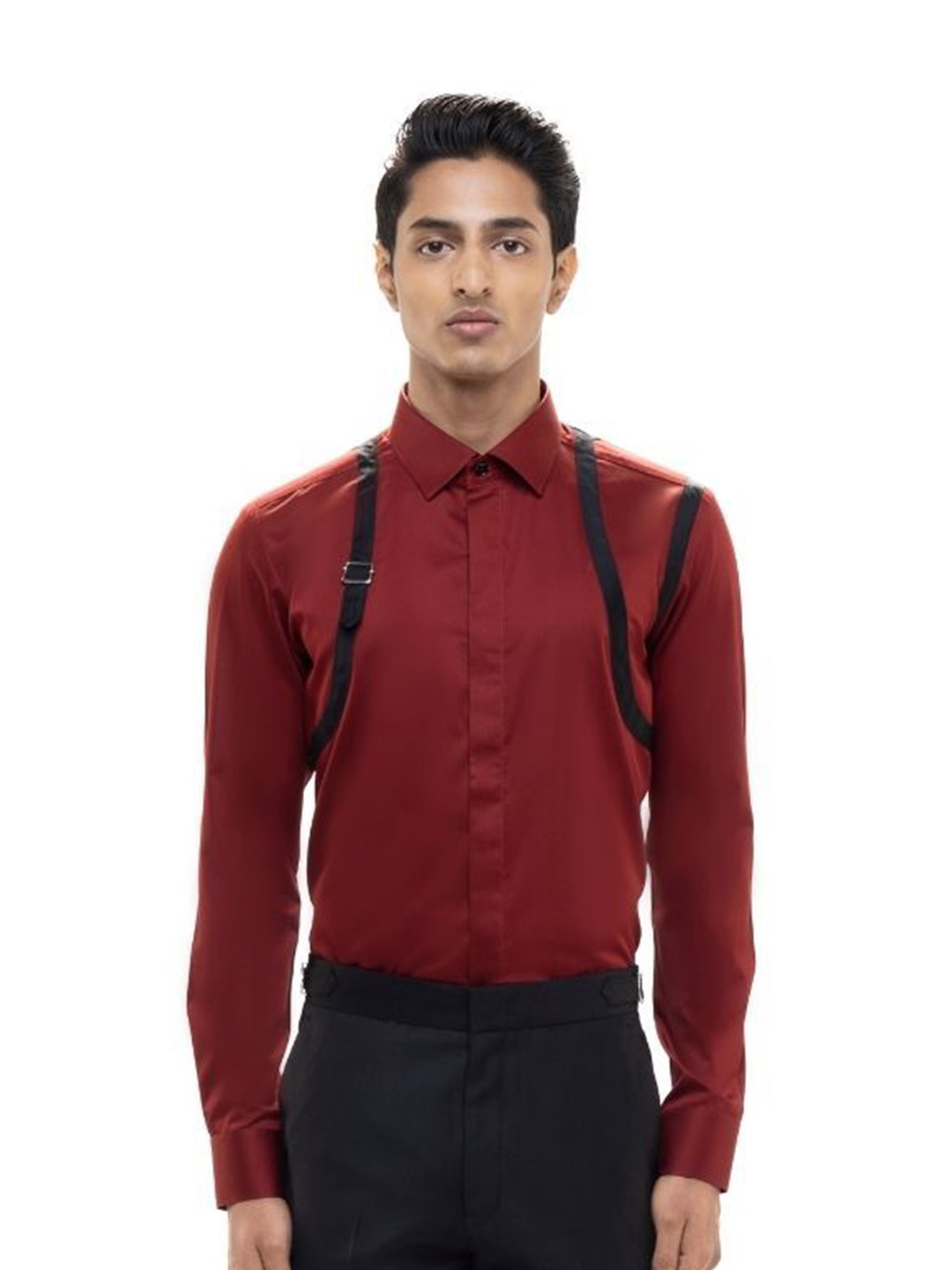 

SDS By Kushal Shah Men Smart Tailored Fit Opaque Party Shirt, Maroon