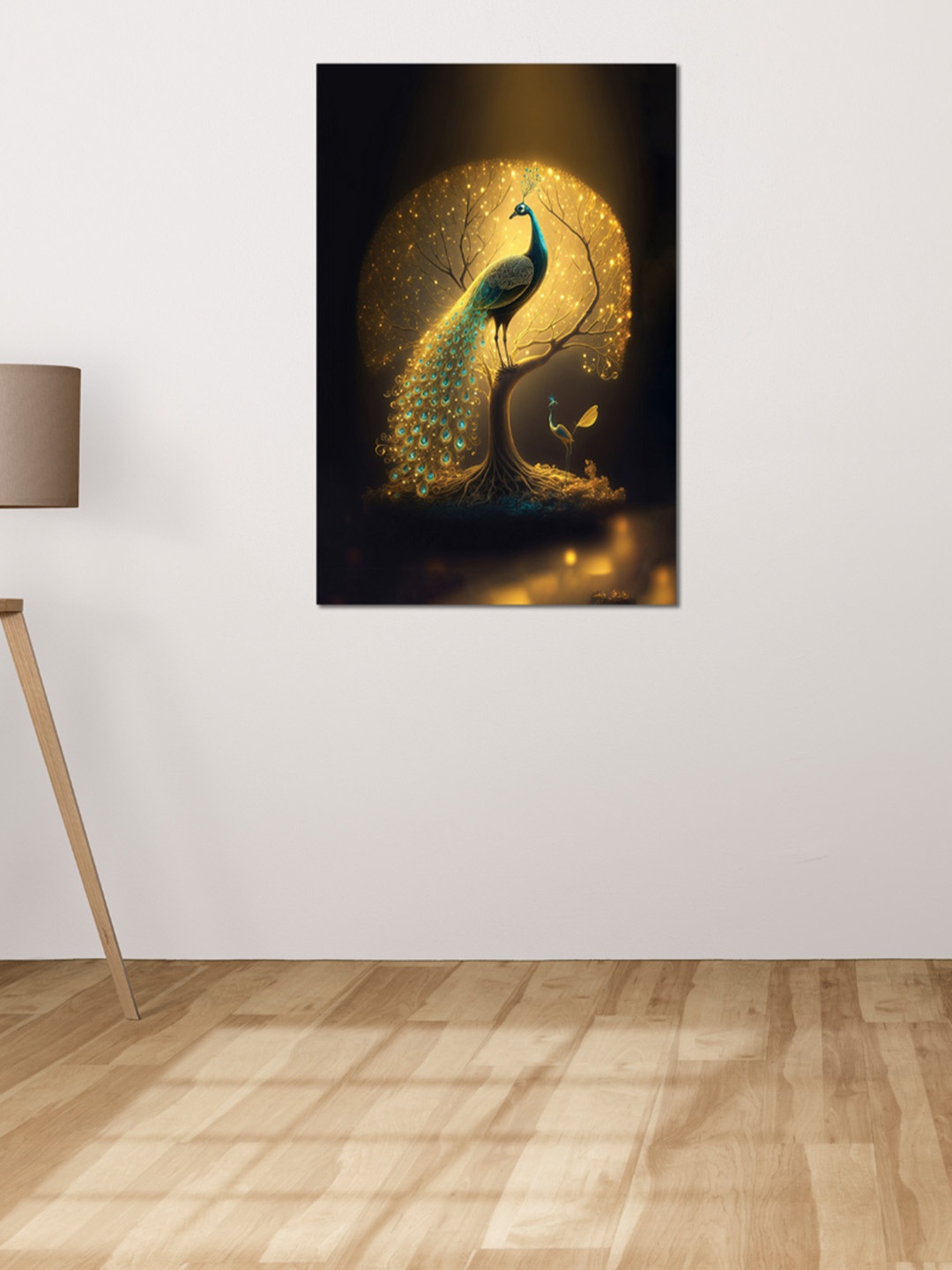 

CVANU Gold Toned & Green Canvas Painting Wall Art