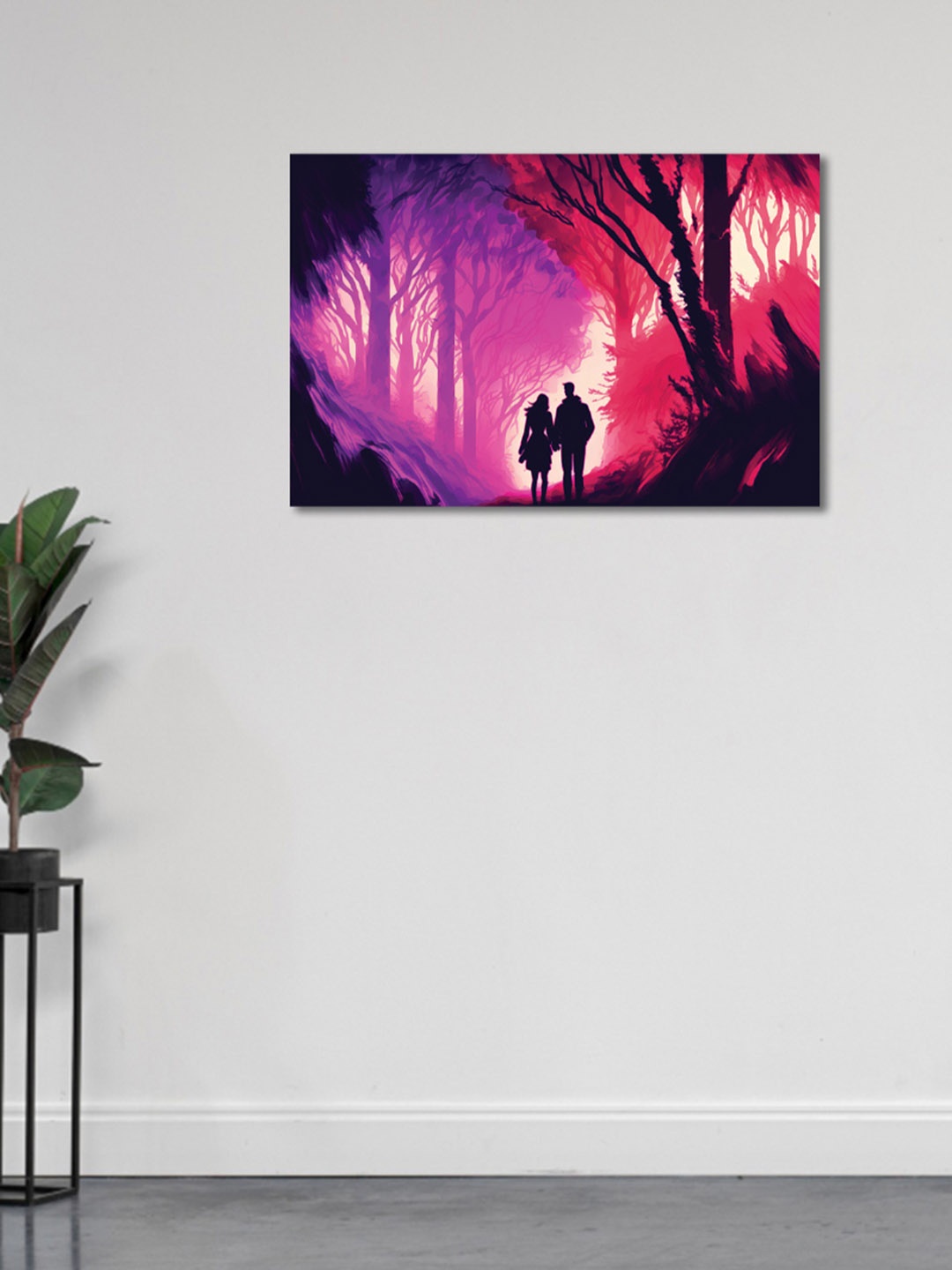 

CVANU Pink & Blue Canvas Wall Painting
