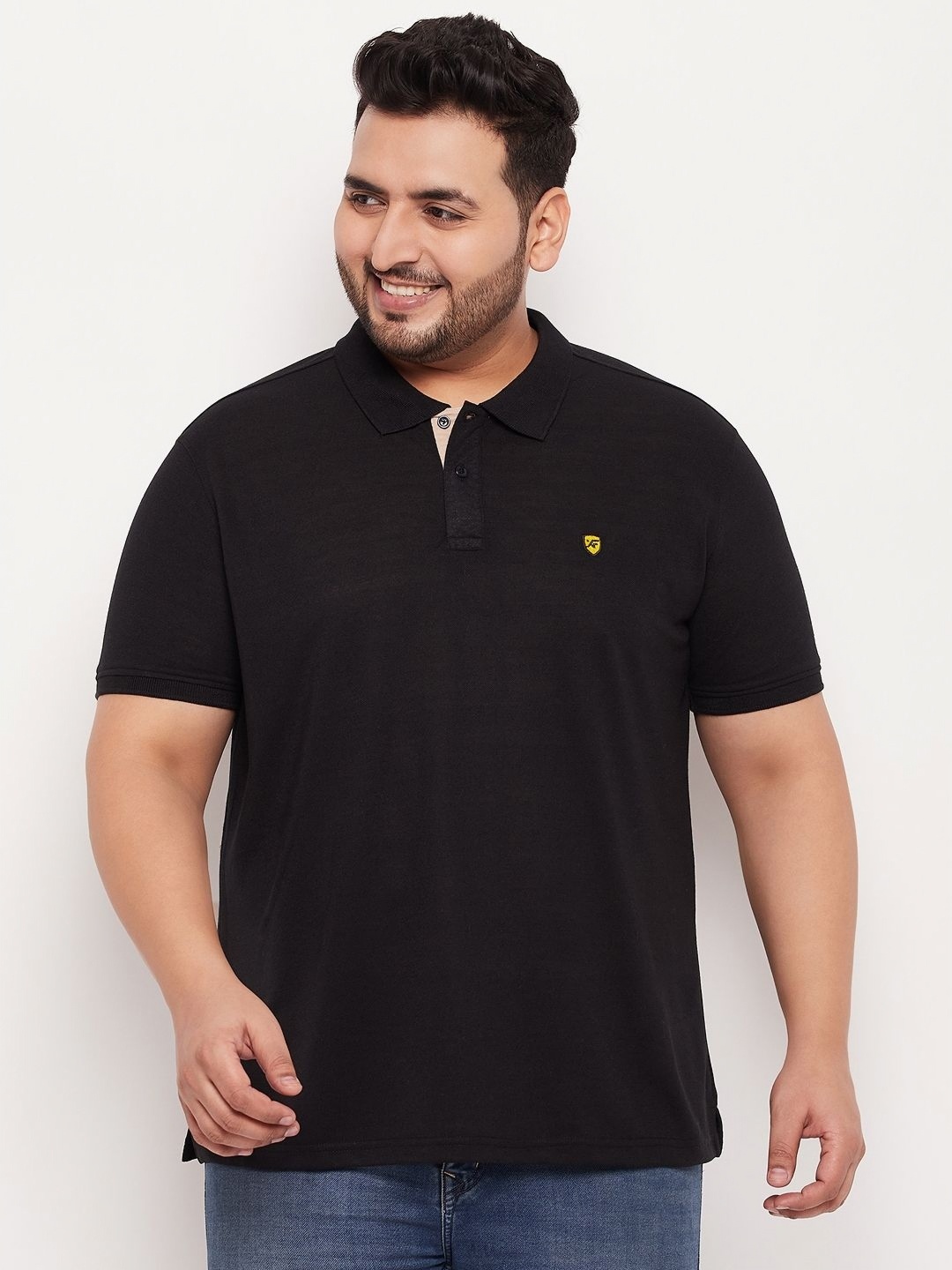 

XFOX Men Polo Collar T-shirt, Black