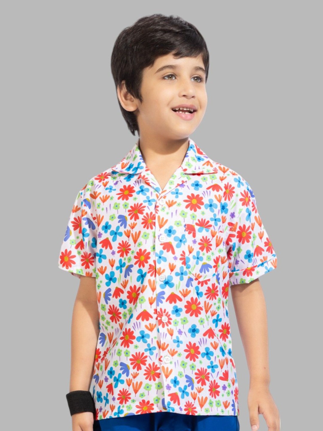 

BAESD Unisex Kids Comfort Floral Opaque Printed Casual Shirt, Multi