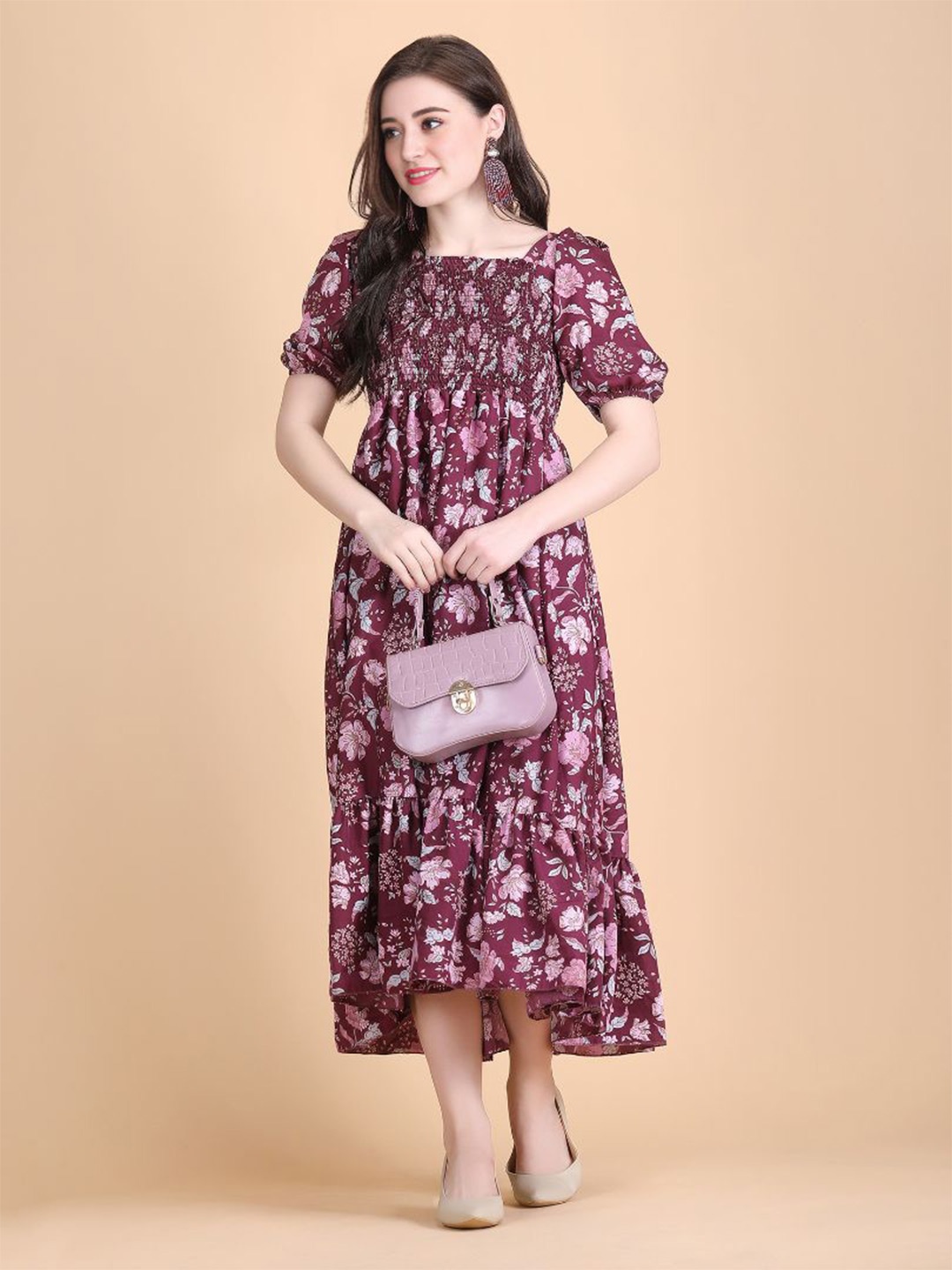 

Moda Rapido Crepe Fit & Flare Dress, Purple
