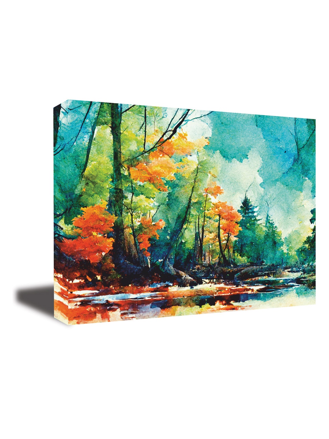 

CVANU Green & Blue Canvas Wall Painting