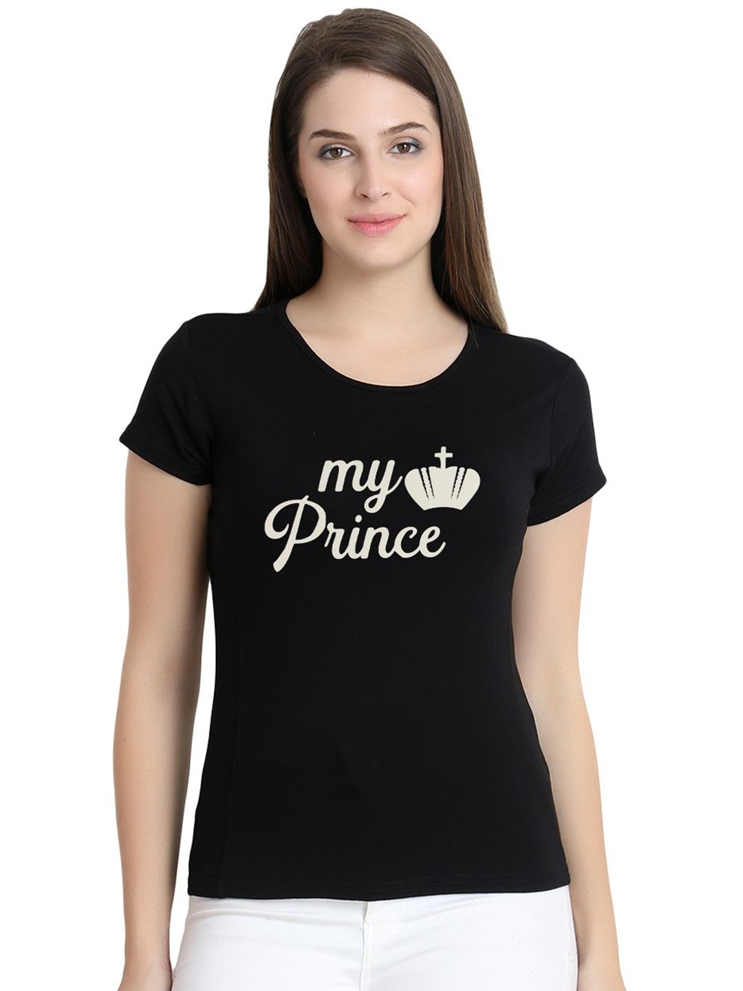 

ROARERS Women Printed Slim Fit T-shirt, Black