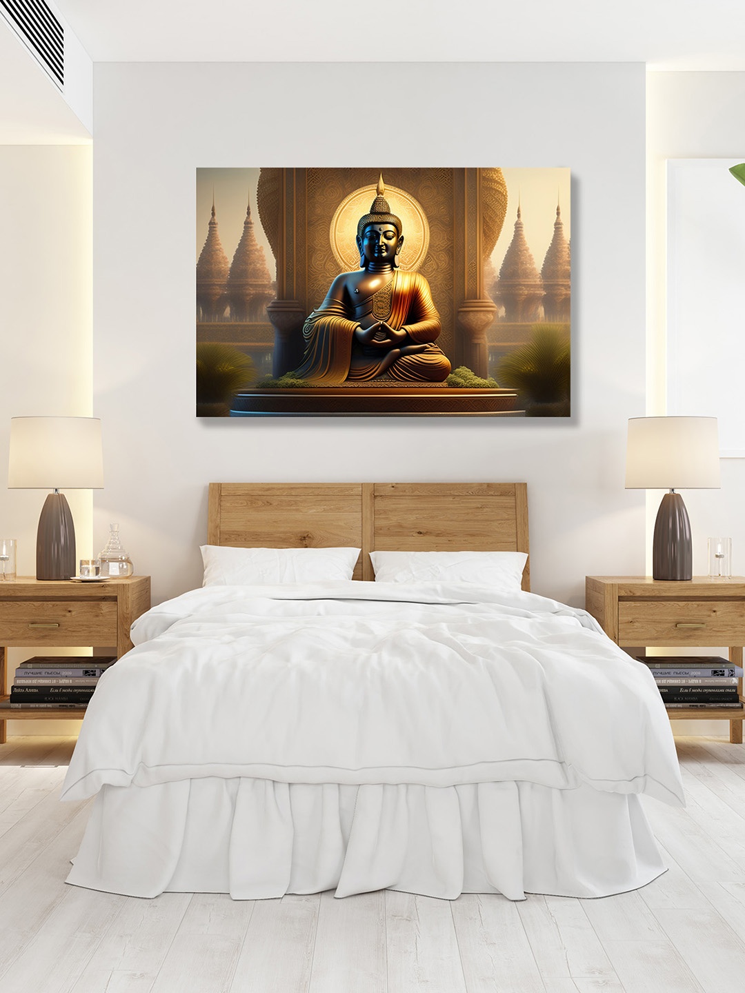 

CVANU Bronze & White Canvas Painting Wall Art