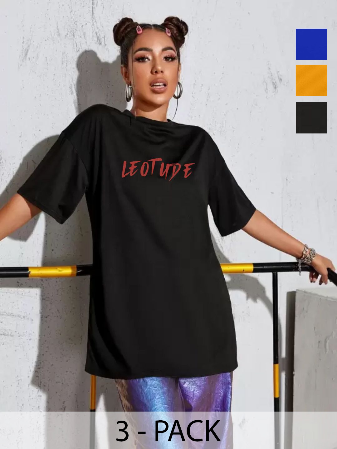 

Leotude Women 3 Printed T-shirt, Multi