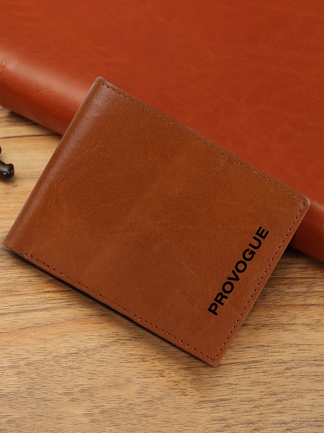 

Provogue Men Checked PU Two Fold Wallet, Tan