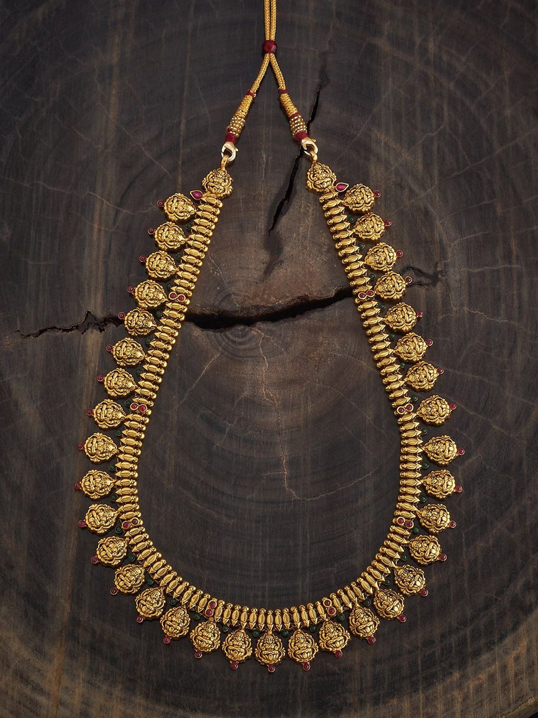 

Kushal's Fashion Jewellery 92.5 Sterling Silver Gold-Plated Temple Necklace