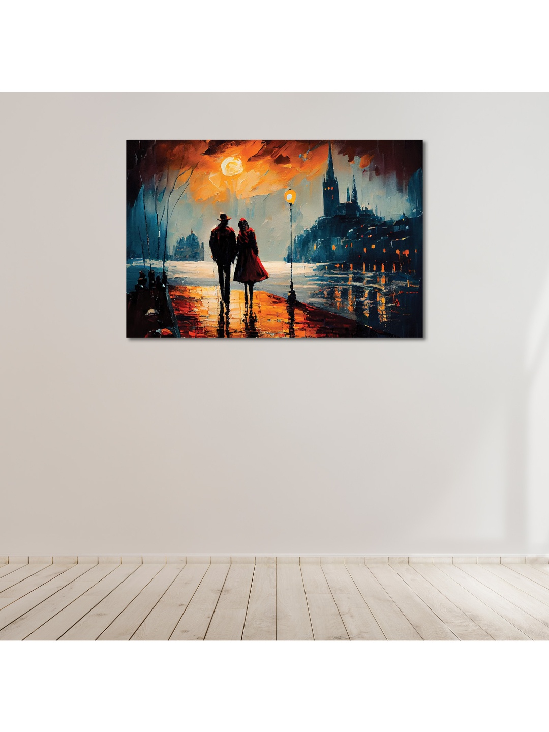 

CVANU Blue & Orange Canvas Painting Wall Art