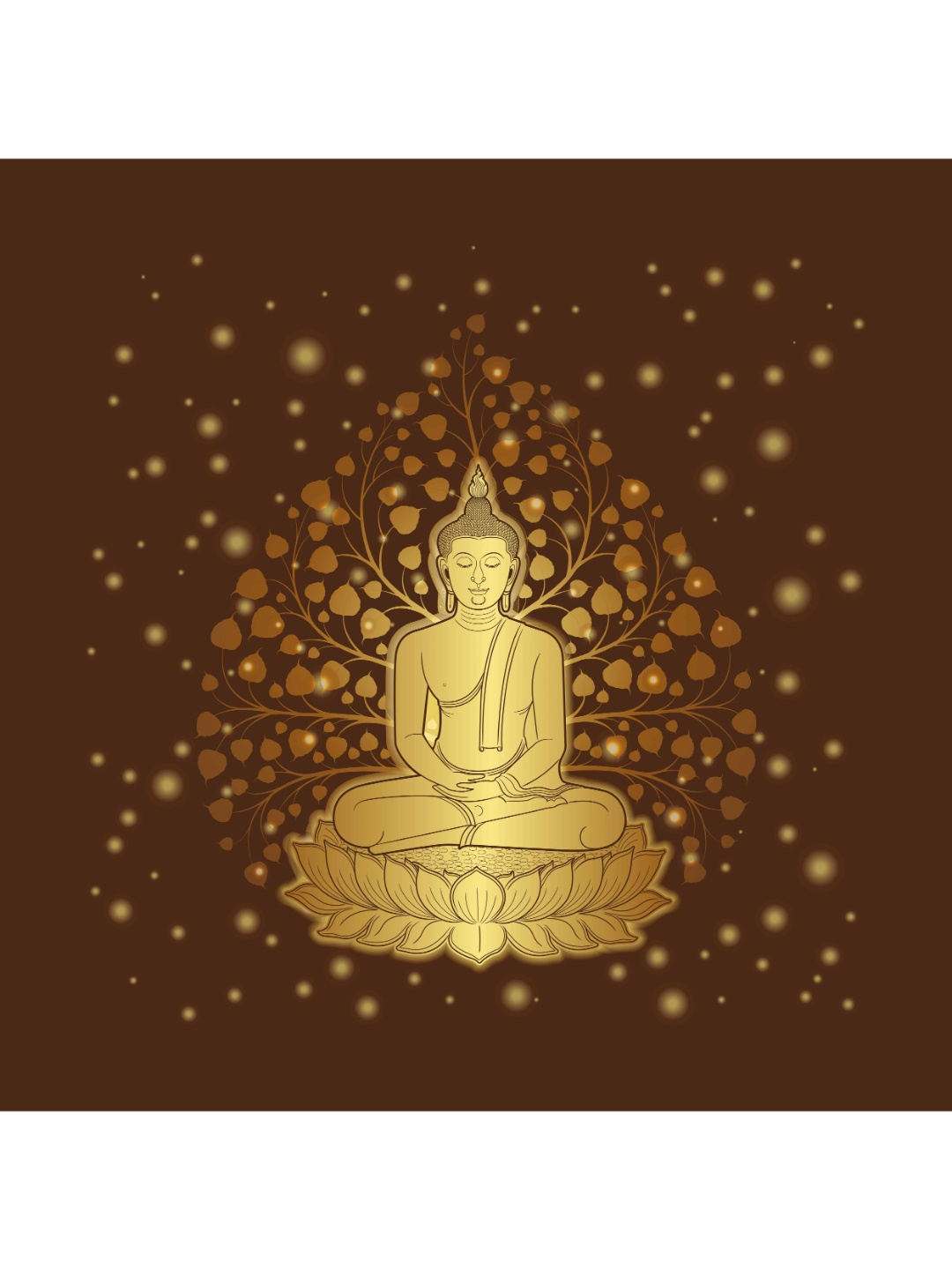 

CVANU Brown & Gold-toned Buddha Canvas Painting Wall Art