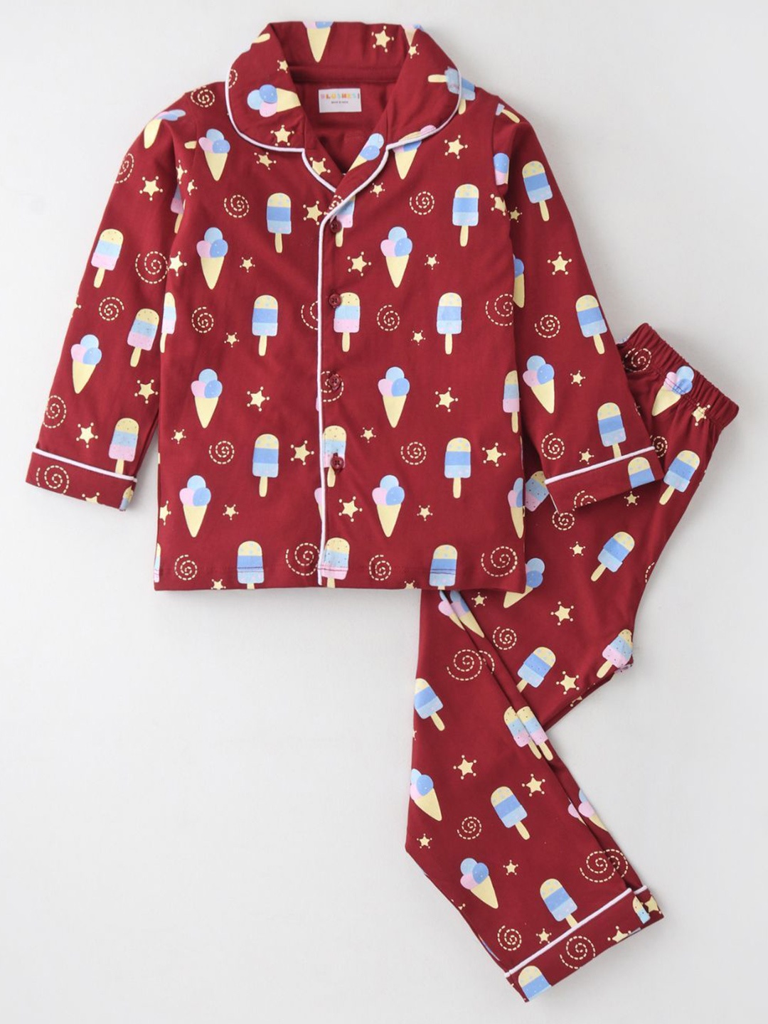 

BLUSHES Unisex Kids Shirt with Pyjamas, Maroon
