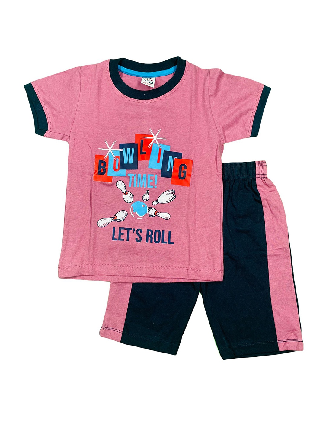 

Peerless Wear Boys Printed T-shirt with Shorts, Pink