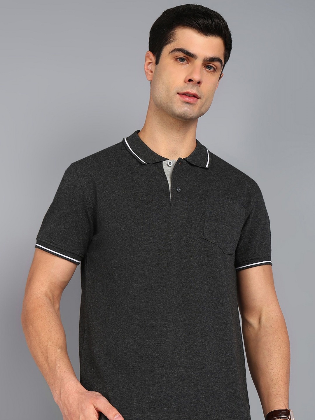 

XFOX Men Polo Collar T-shirt, Grey