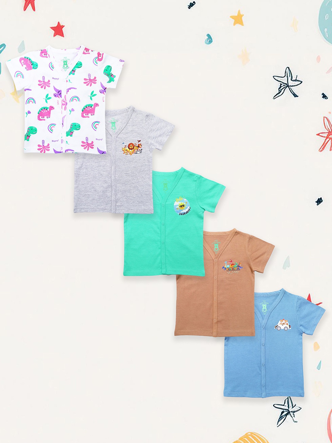 

YUV Kids 5 Printed Applique T-shirt, Multi