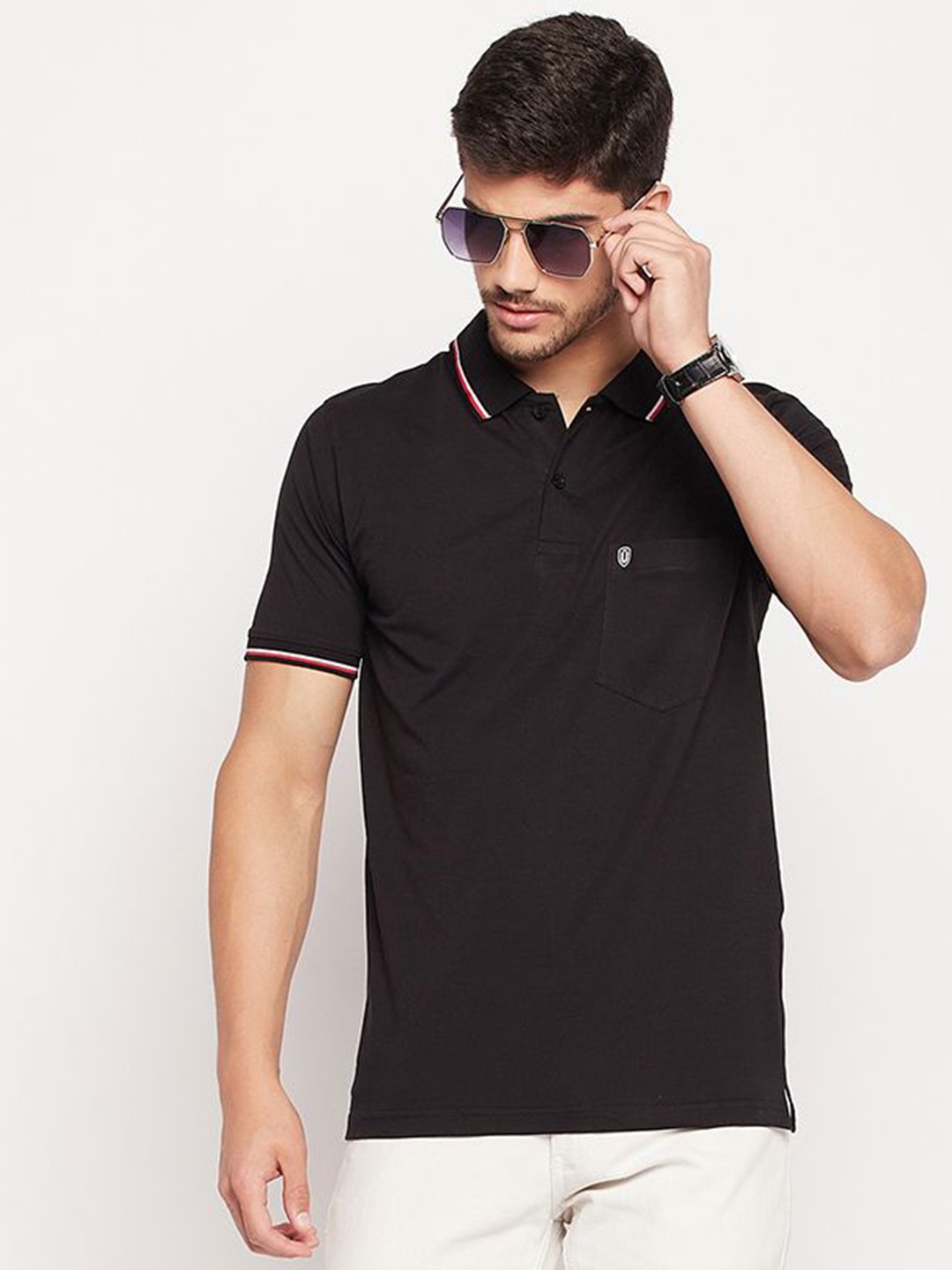 

UNIBERRY Men Polo Collar T-shirt, Black