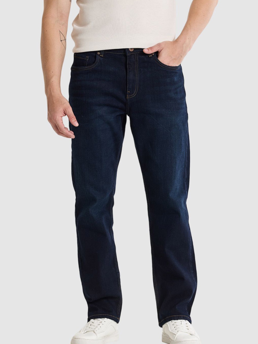 

Snitch Men Navy Regular Fit Jeans, Navy blue