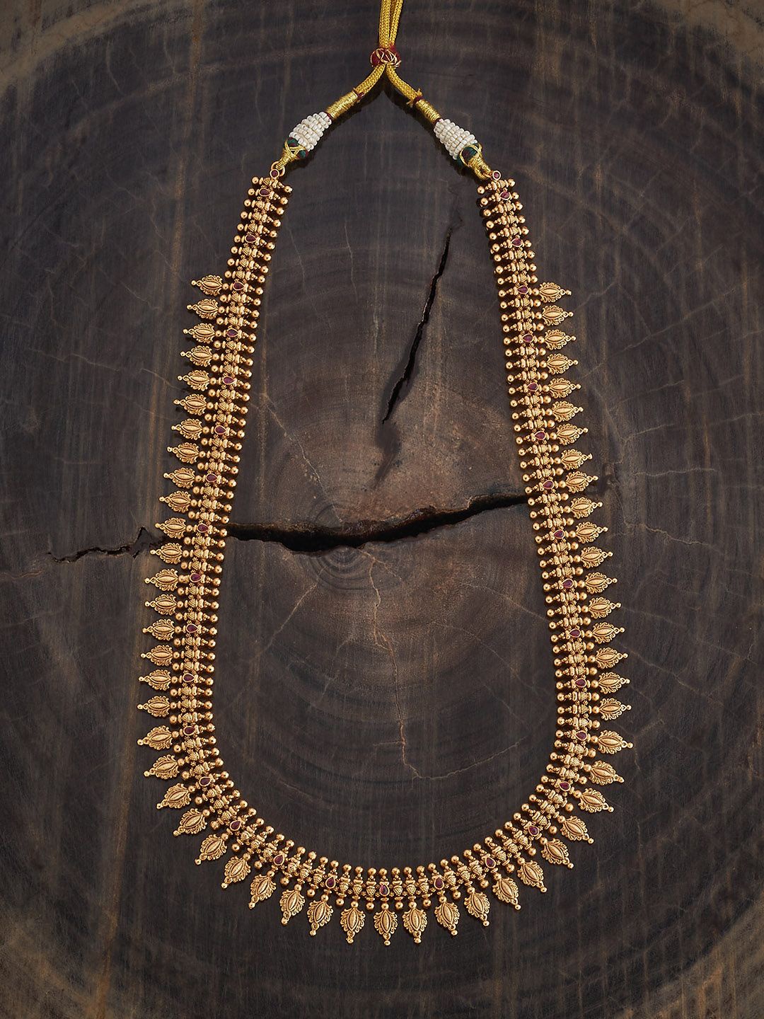 

Kushal's Fashion Jewellery Gold-Plated Ruby Antique Necklace