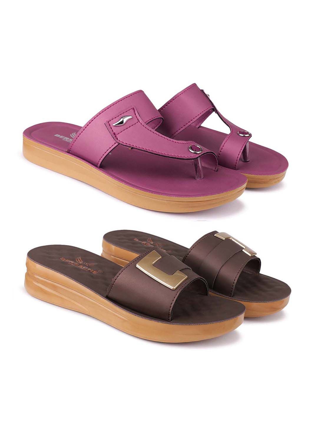 

BERSACHE Women Set of 2 Flats, Purple