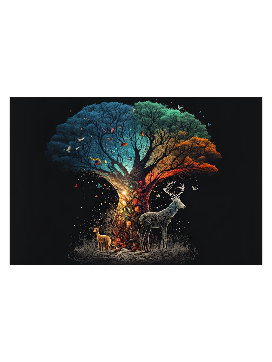 

CVANU Blue & Green Canvas Painting Wall Art