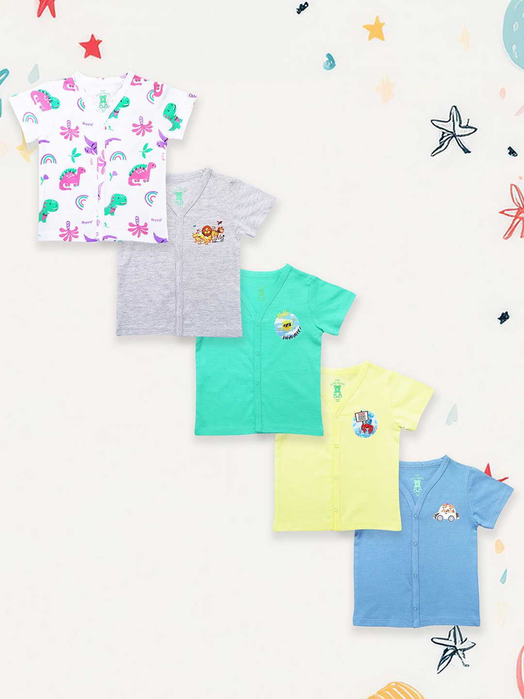 

YUV Kids 5 Printed Applique T-shirt, Multi