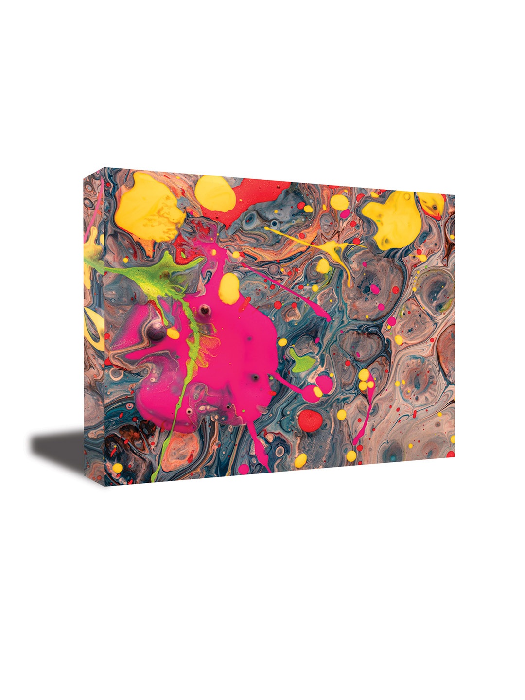 

CVANU yellow &Pink Abstract Canvas Wall Paintings