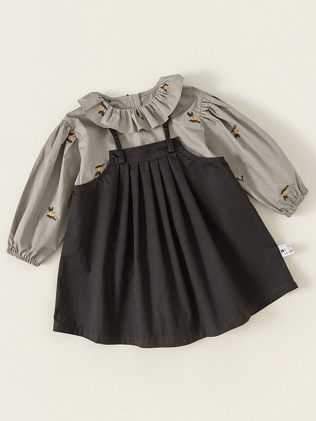 

LULU & SKY Puff Sleeve A-Line Dress, Grey